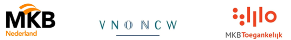 Logo's van MKB-Nederland, VNO-NCW en MKB Toegankelijk